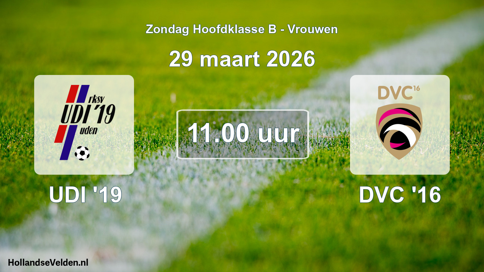 Geplande wedstrijd: UDI '19 - DVC '16 (29 maart 2026)
