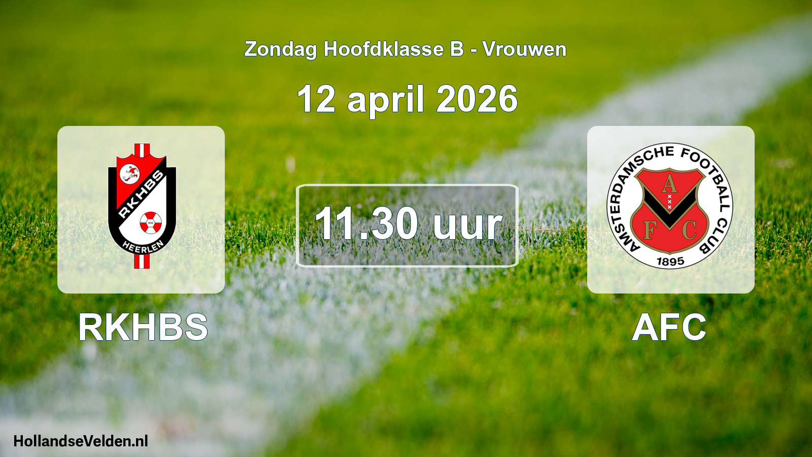 Geplande wedstrijd: RKHBS - AFC (12 april 2026)