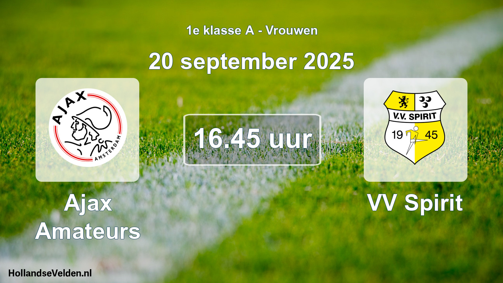 Geplande wedstrijd: Ajax Amateurs - VV Spirit (20 september 2025)
