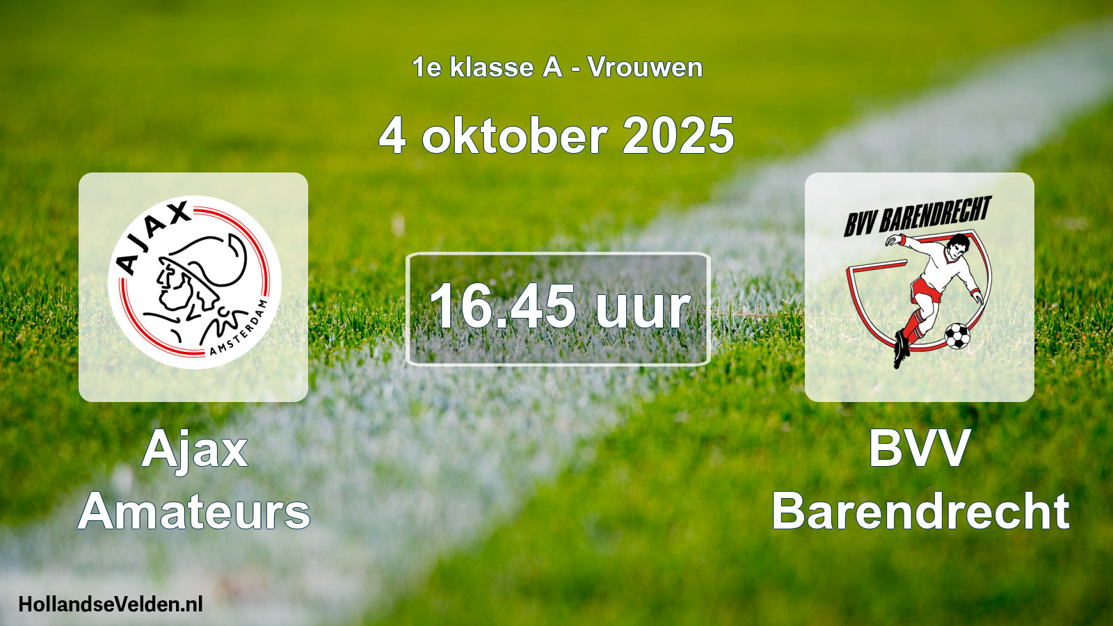 Geplande wedstrijd: Ajax Amateurs - BVV Barendrecht (4 oktober 2025)