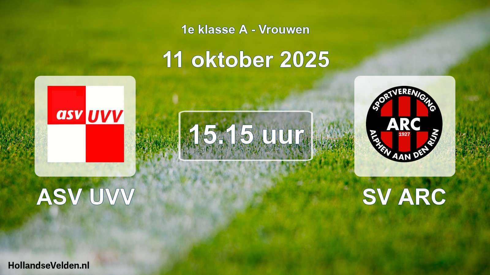 Geplande wedstrijd: ASV UVV - SV ARC (11 oktober 2025)