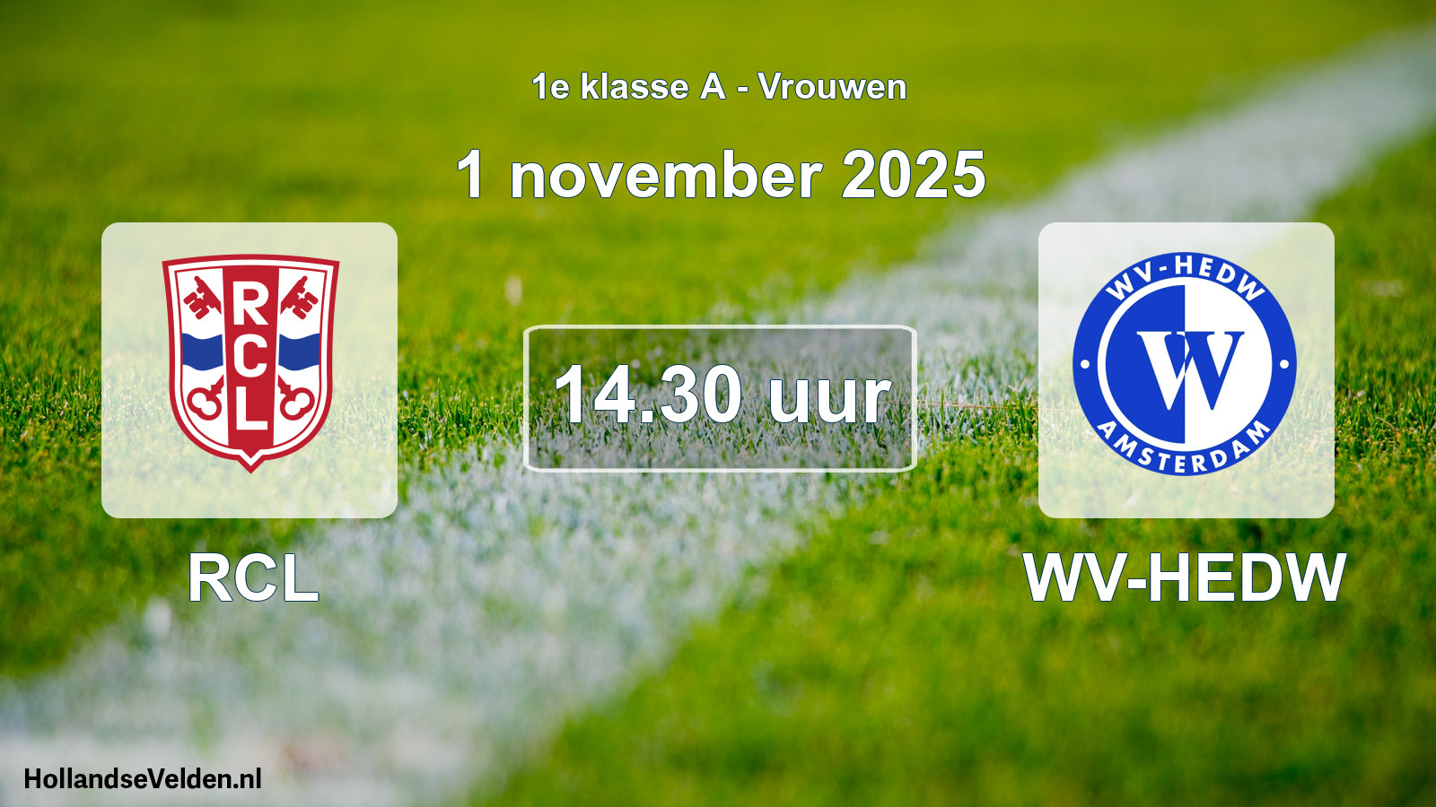 Geplande wedstrijd: RCL - WV-HEDW (1 november 2025)