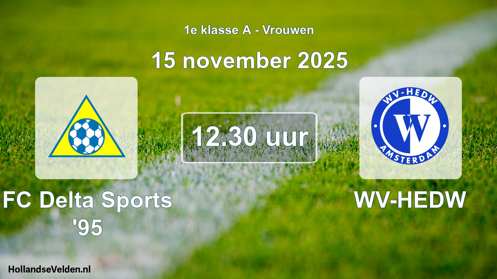 Geplande wedstrijd: FC Delta Sports '95 - WV-HEDW (15 november 2025)