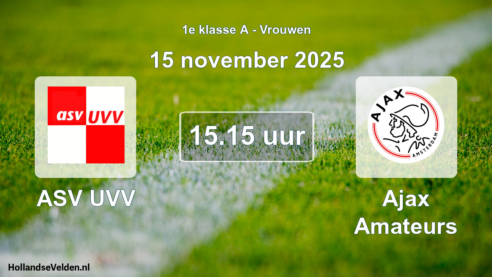 Geplande wedstrijd: ASV UVV - Ajax Amateurs (15 november 2025)