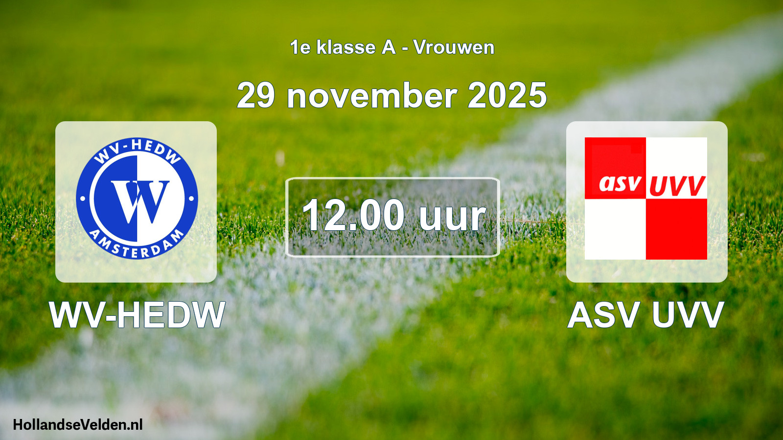 Geplande wedstrijd: WV-HEDW - ASV UVV (29 november 2025)