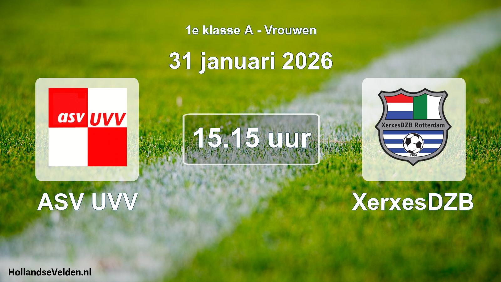 Geplande wedstrijd: ASV UVV - XerxesDZB (31 januari 2026)