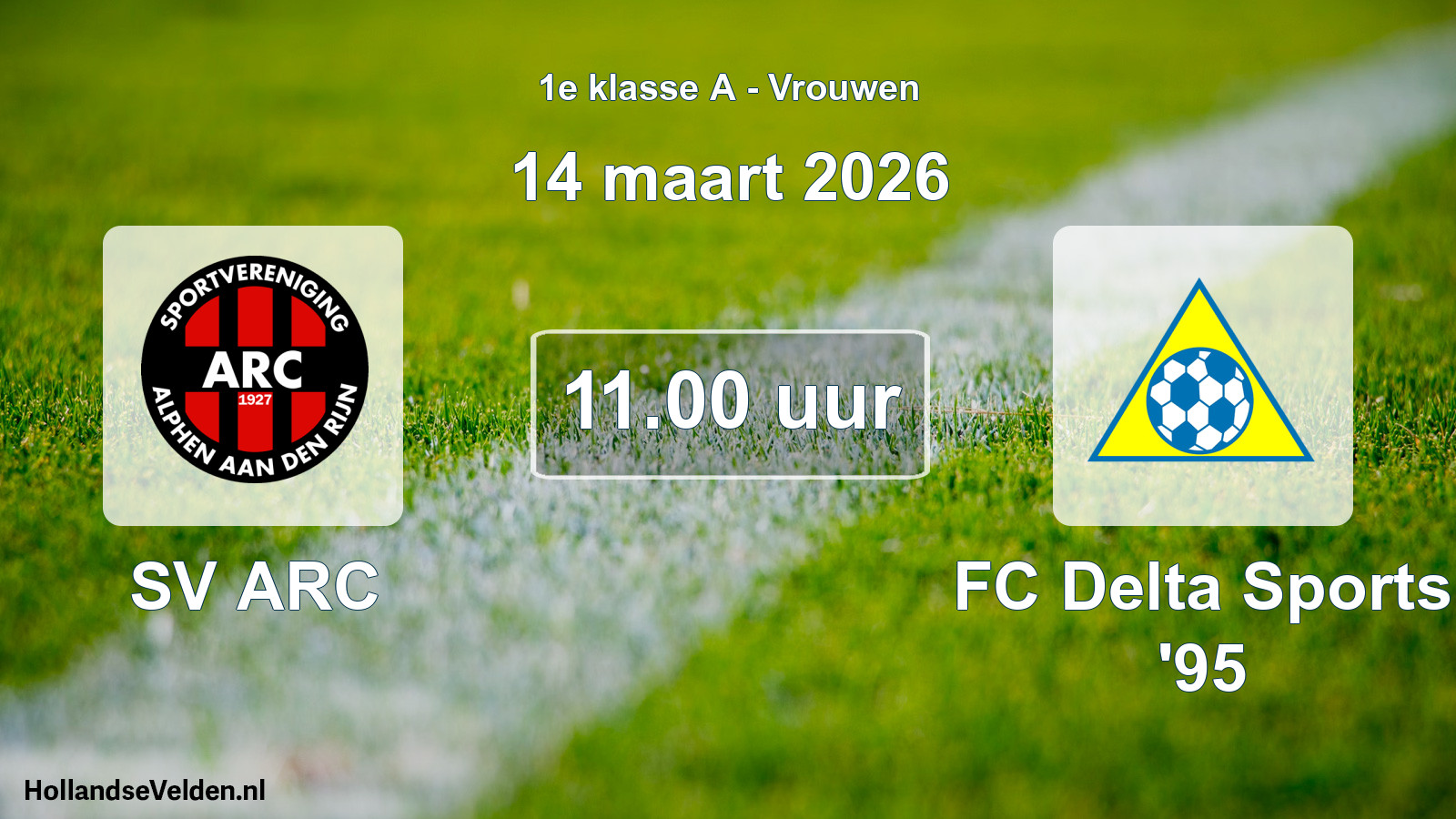 Geplande wedstrijd: SV ARC - FC Delta Sports '95 (14 maart 2026)