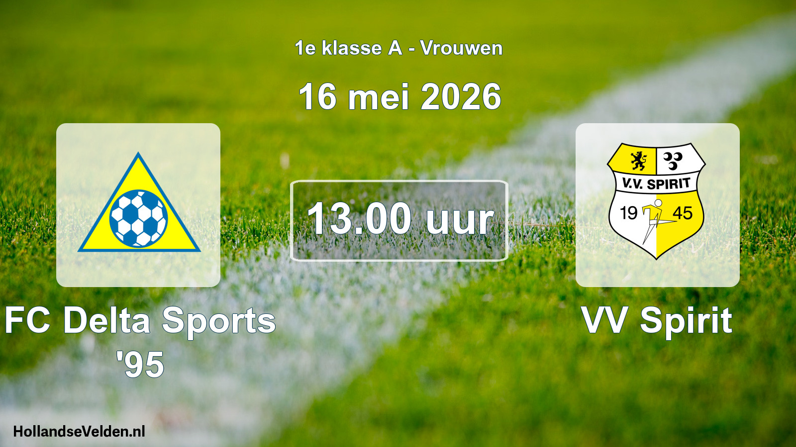 Geplande wedstrijd: FC Delta Sports '95 - VV Spirit (16 mei 2026)