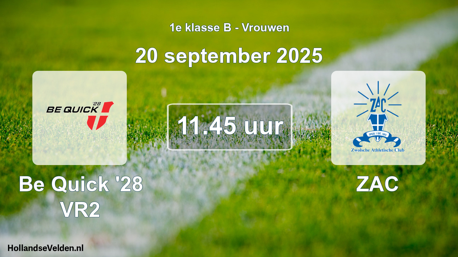Scheduled Match: Be Quick '28 VR2 - ZAC (20 September 2025)