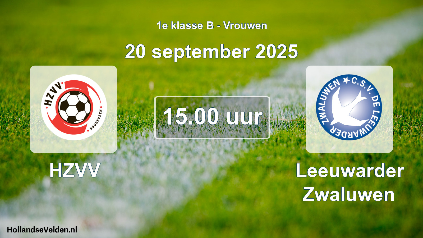 Scheduled Match: HZVV - Leeuwarder Zwaluwen (20 September 2025)