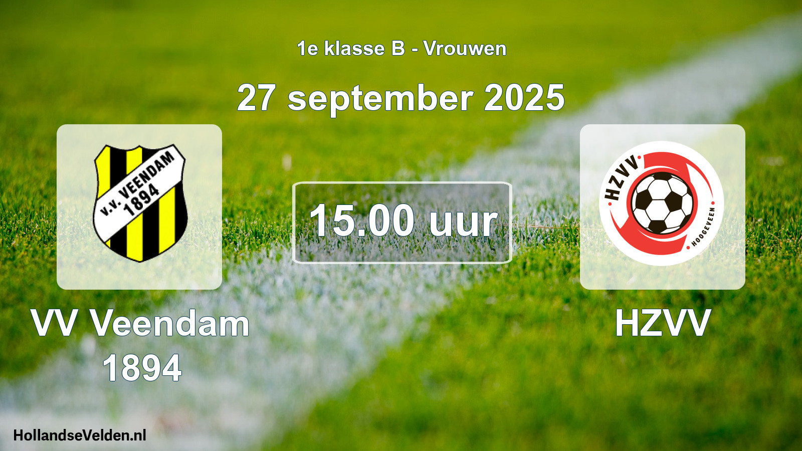 Scheduled Match: VV Veendam 1894 - HZVV (27 September 2025)