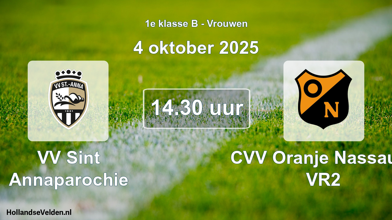 Scheduled Match: VV Sint Annaparochie - CVV Oranje Nassau G VR2 (4 October 2025)
