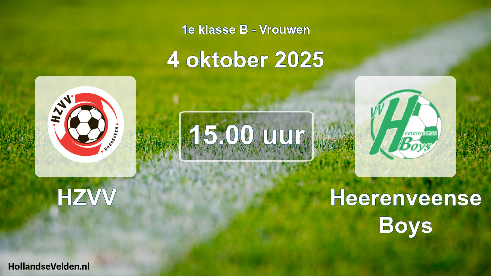 Scheduled Match: HZVV - Heerenveense Boys (4 October 2025)