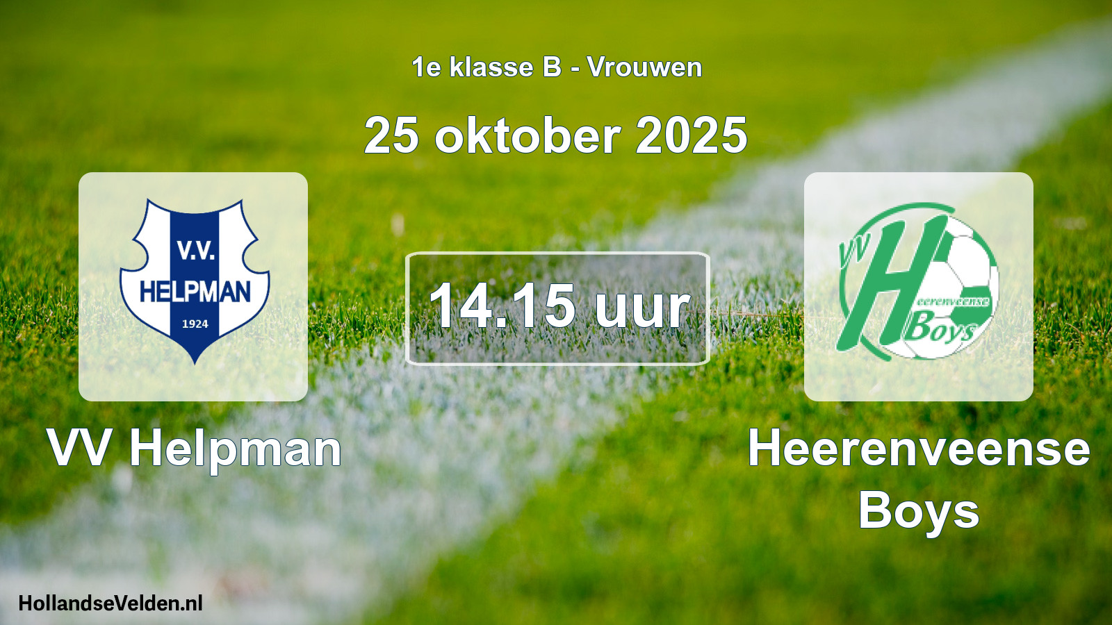 Scheduled Match: VV Helpman - Heerenveense Boys (25 October 2025)