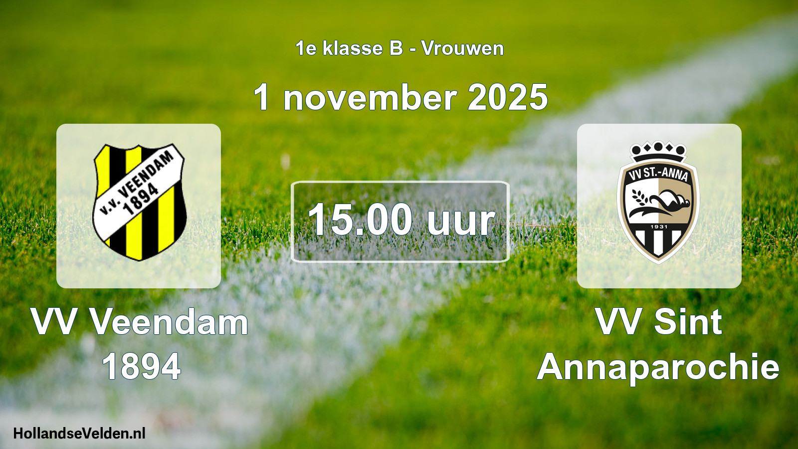 Geplande wedstrijd: VV Veendam 1894 - VV Sint Annaparochie (1 november 2025)