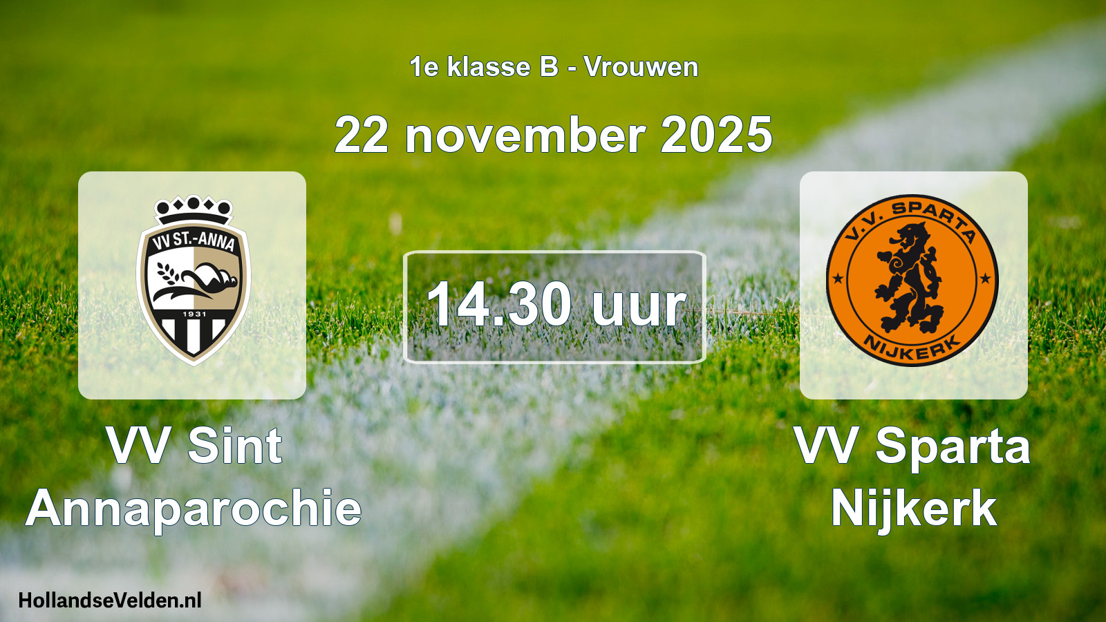 Scheduled Match: VV Sint Annaparochie - VV Sparta Nijkerk (22 November 2025)