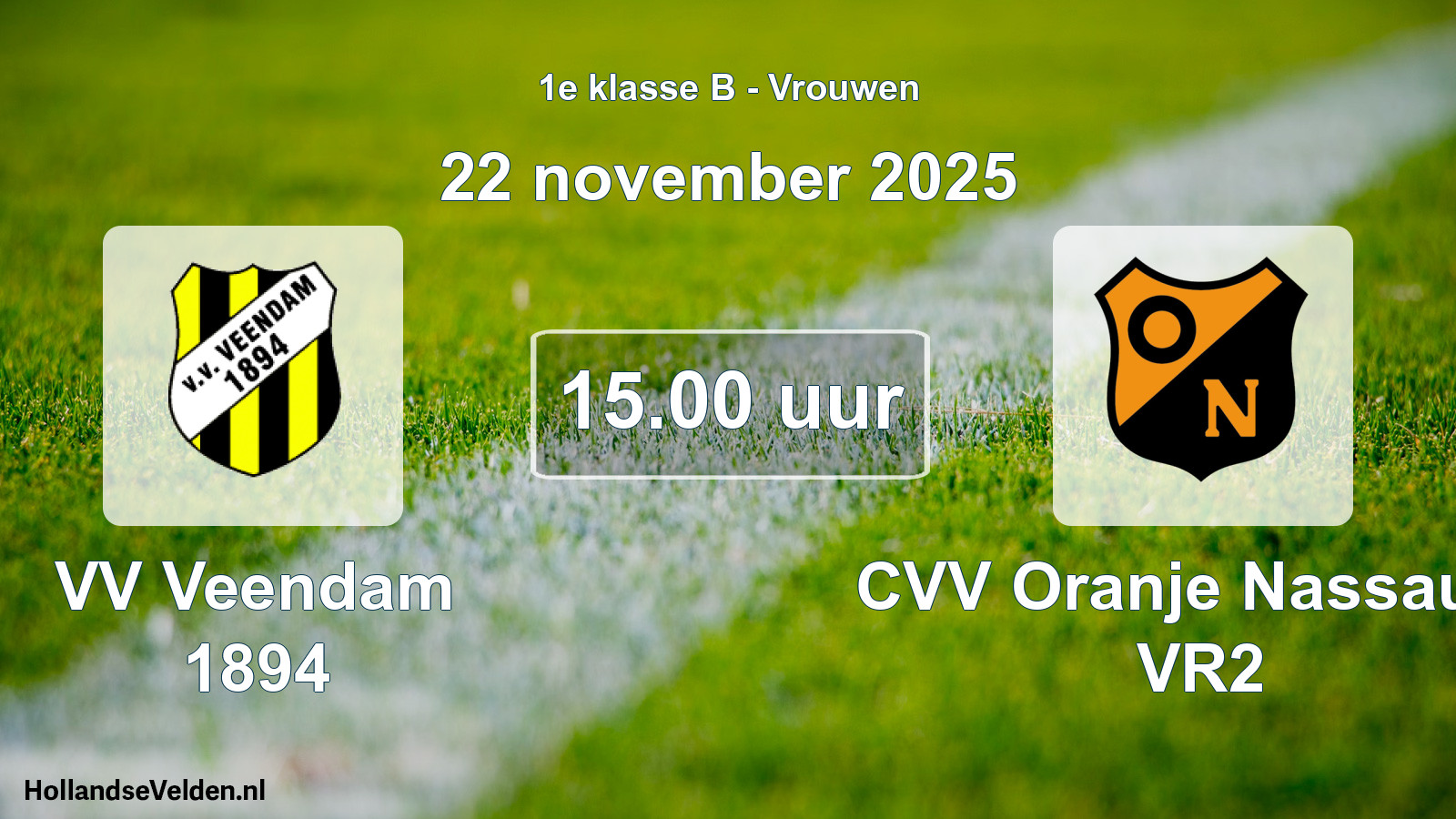 Scheduled Match: VV Veendam 1894 - CVV Oranje Nassau G VR2 (22 November 2025)