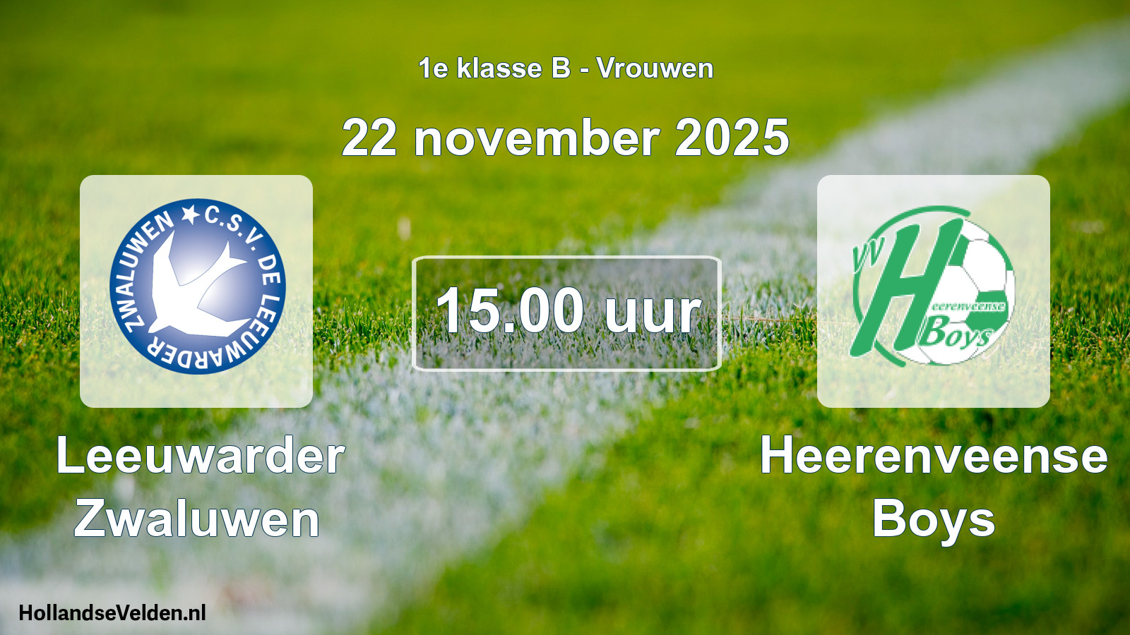 Scheduled Match: Leeuwarder Zwaluwen - Heerenveense Boys (22 November 2025)