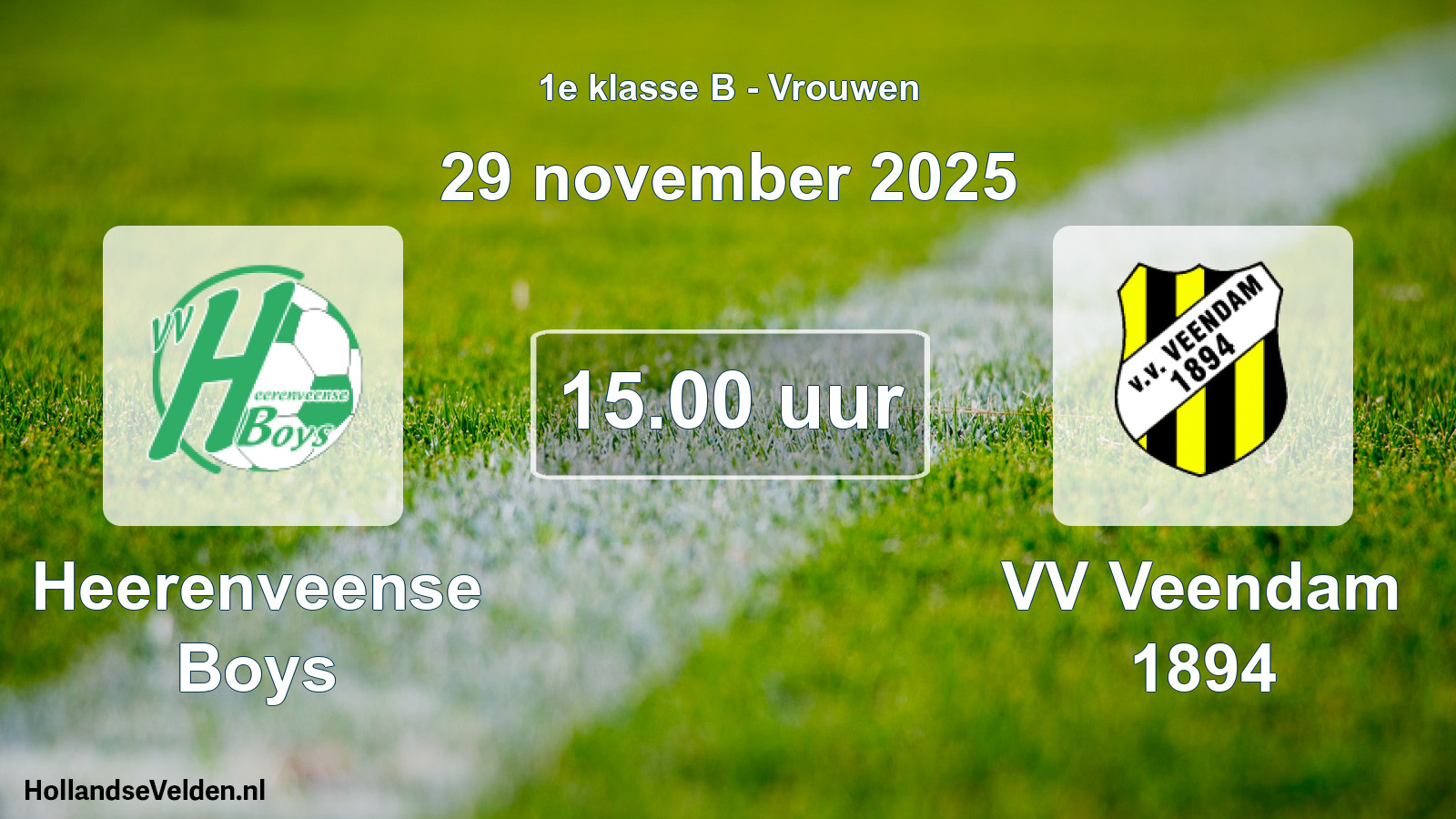 Scheduled Match: Heerenveense Boys - VV Veendam 1894 (29 November 2025)