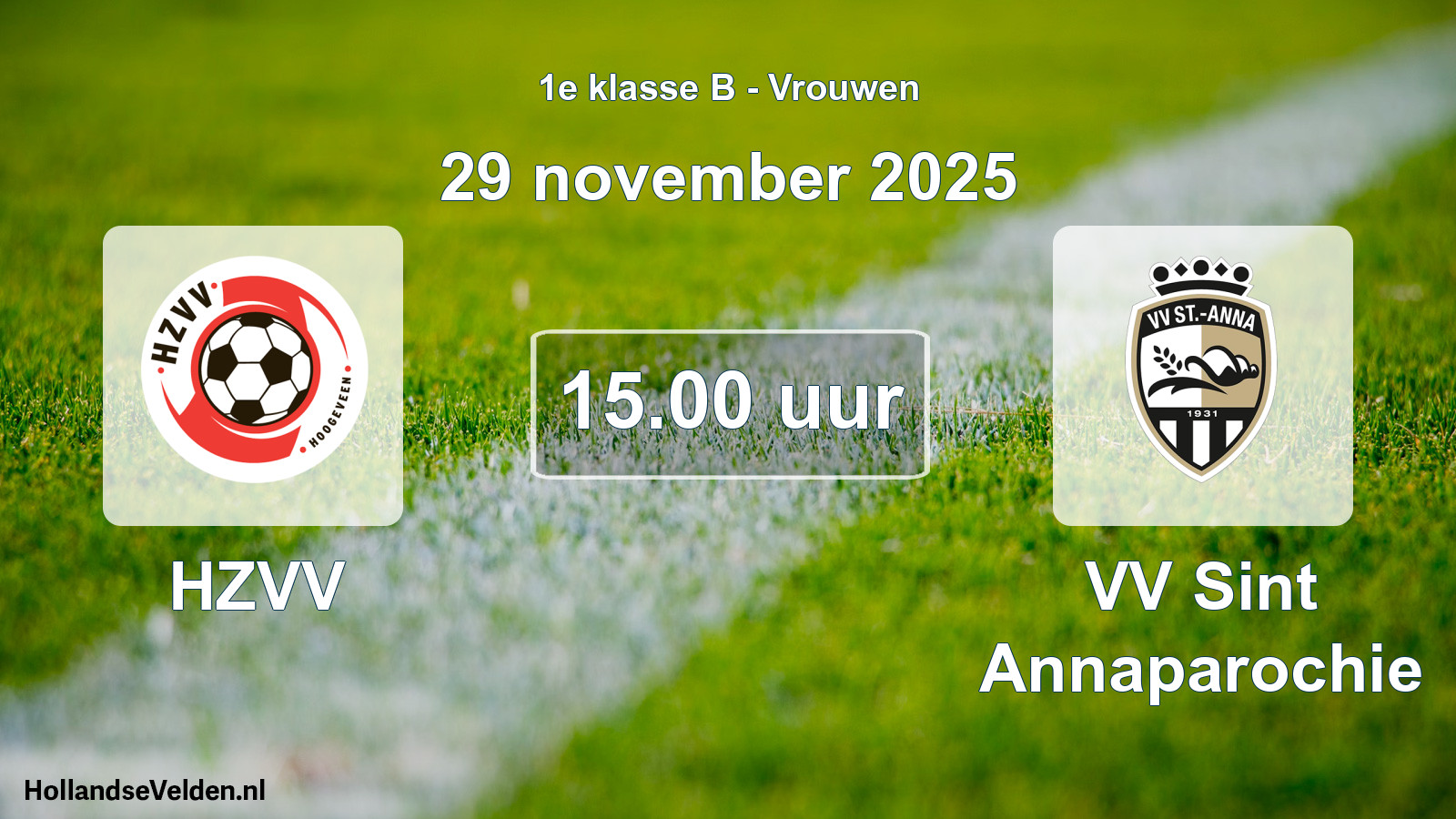 Scheduled Match: HZVV - VV Sint Annaparochie (29 November 2025)