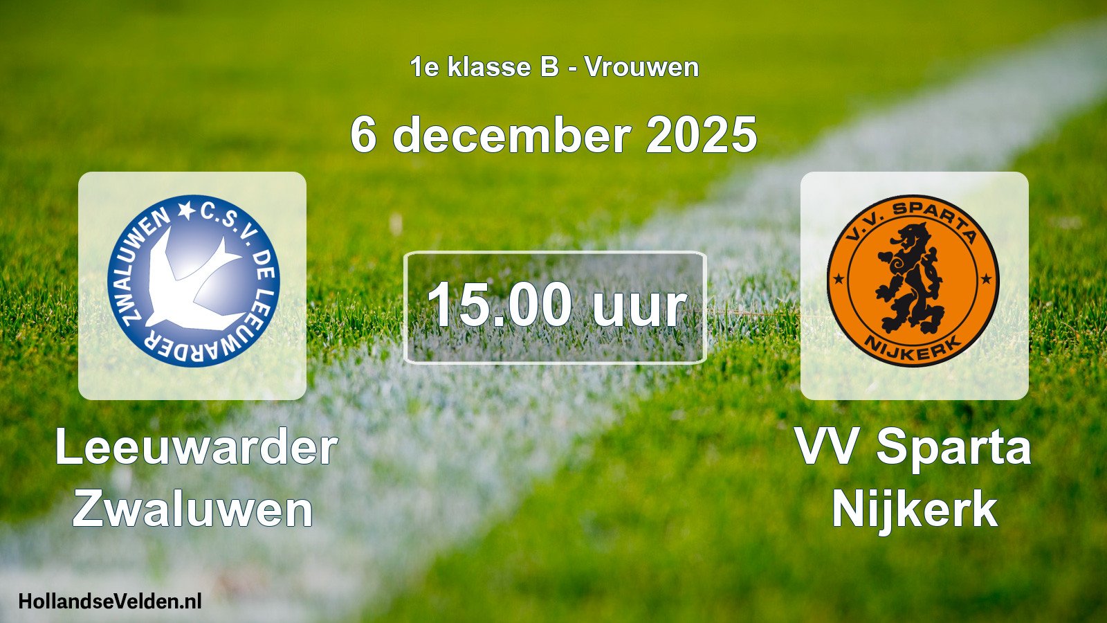 Scheduled Match: Leeuwarder Zwaluwen - VV Sparta Nijkerk (6 December 2025)