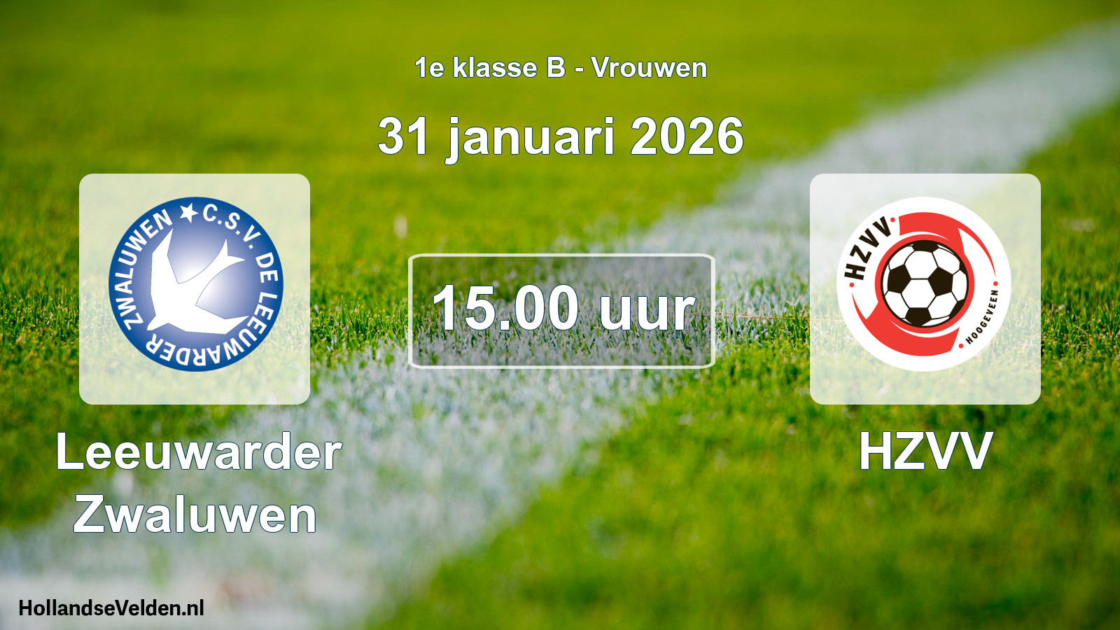 Scheduled Match: Leeuwarder Zwaluwen - HZVV (31 January 2026)