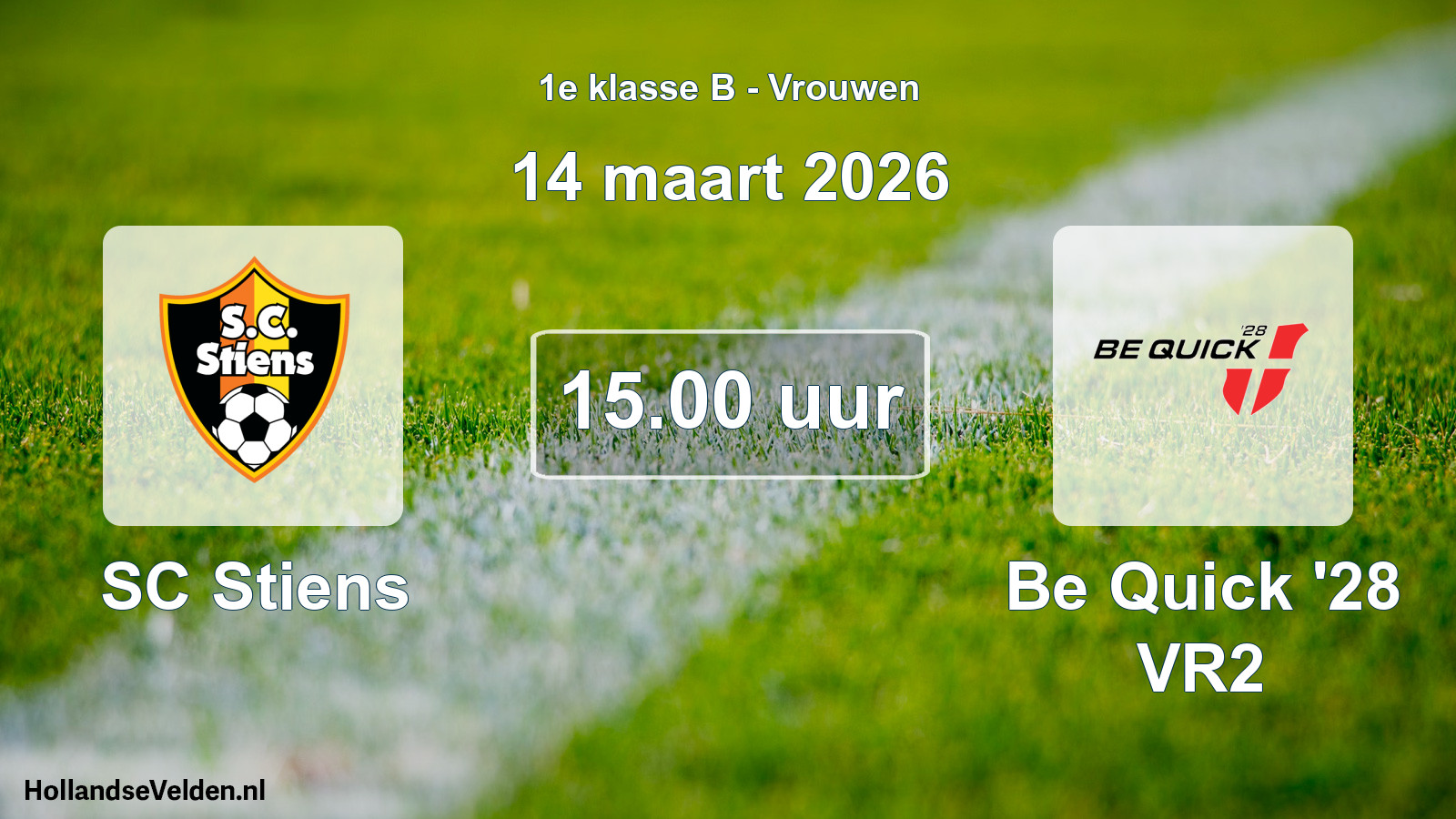 Scheduled Match: SC Stiens - Be Quick '28 VR2 (14 March 2026)