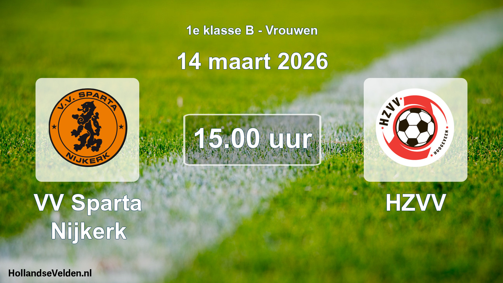 Scheduled Match: VV Sparta Nijkerk - HZVV (14 March 2026)