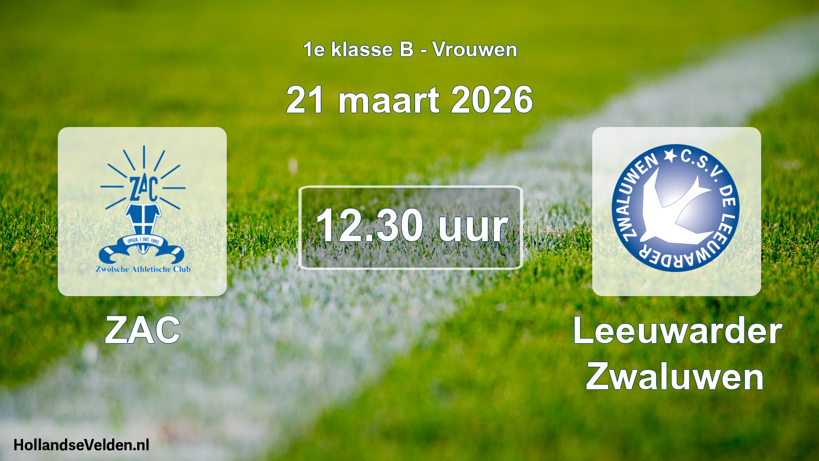 Scheduled Match: ZAC - Leeuwarder Zwaluwen (21 March 2026)