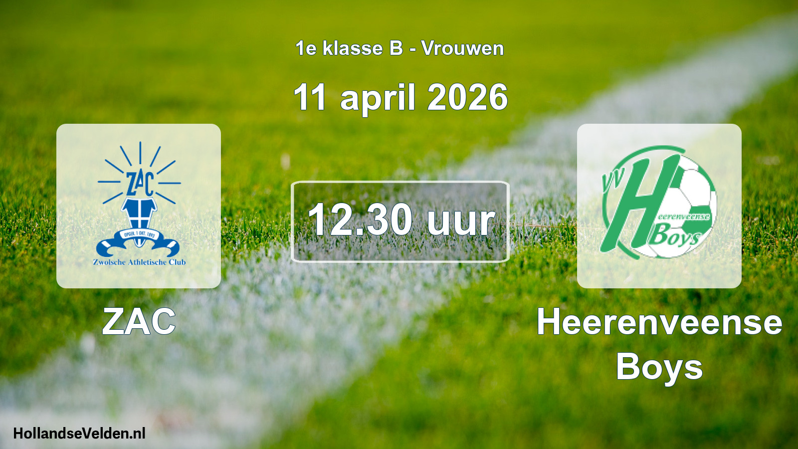 Scheduled Match: ZAC - Heerenveense Boys (11 April 2026)