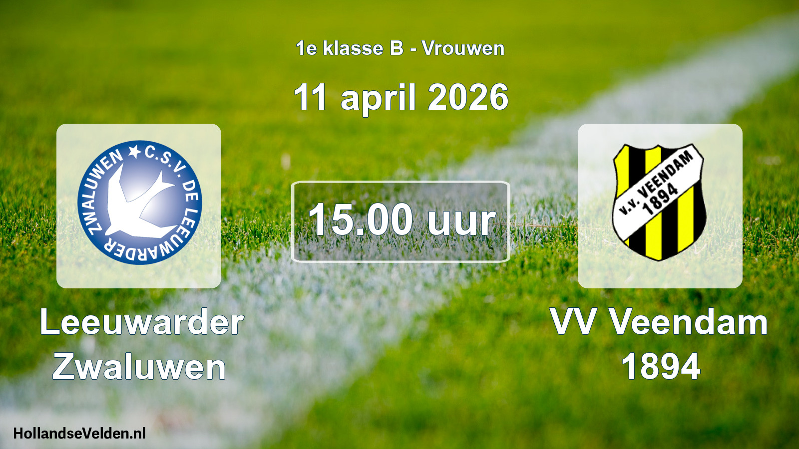 Scheduled Match: Leeuwarder Zwaluwen - VV Veendam 1894 (11 April 2026)
