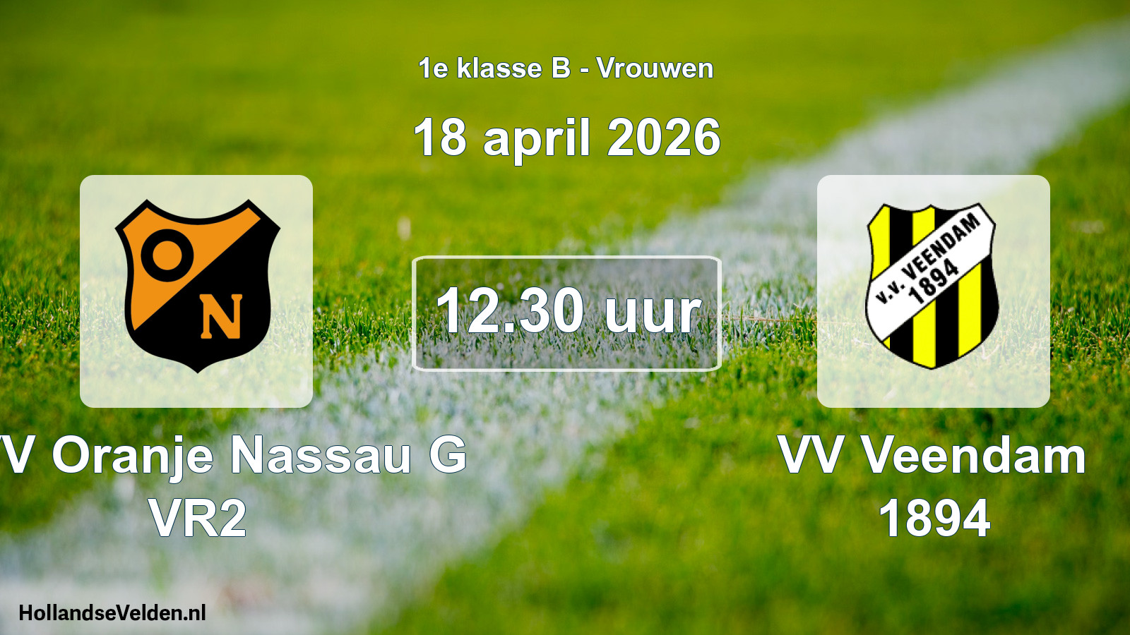 Scheduled Match: CVV Oranje Nassau G VR2 - VV Veendam 1894 (18 April 2026)