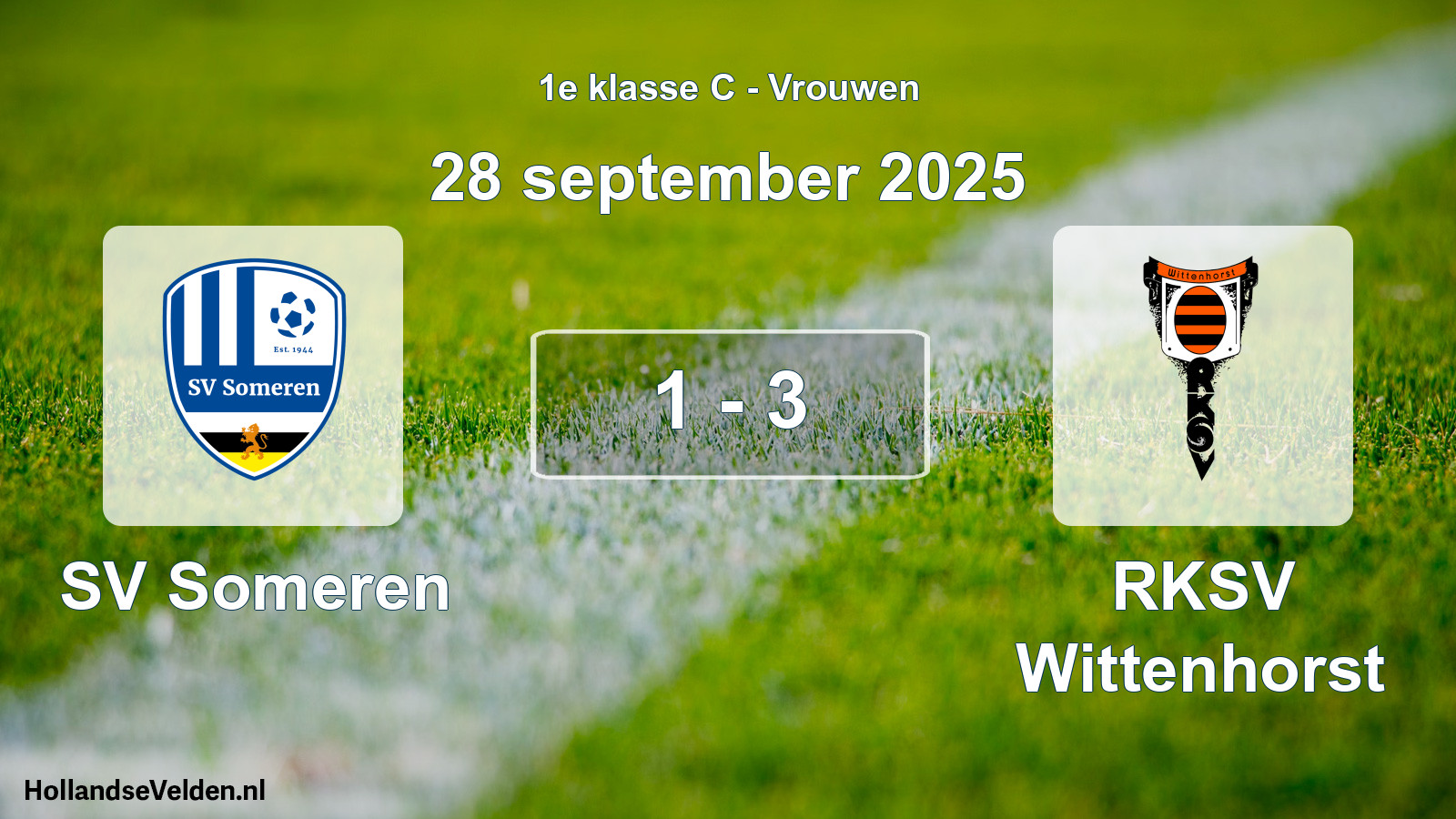 Gespeelde wedstrijd: SV Someren - RKSV Wittenhorst 1 - 3 (28 september 2025)