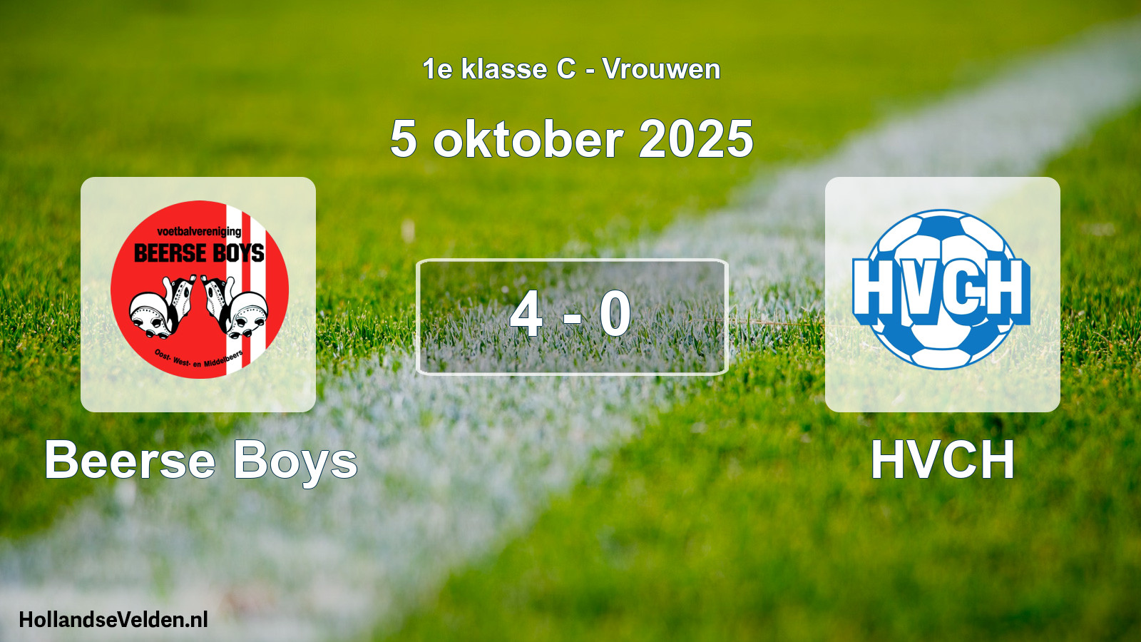 Played match: Beerse Boys - HVCH 4 - 0 (5 October 2025)
