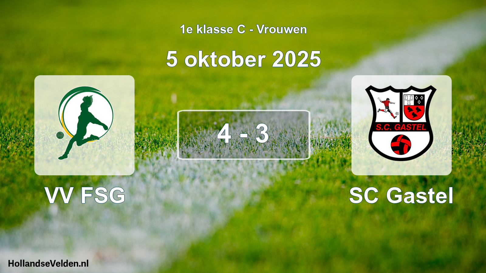 Gespeelde wedstrijd: VV FSG - SC Gastel 4 - 3 (5 oktober 2025)