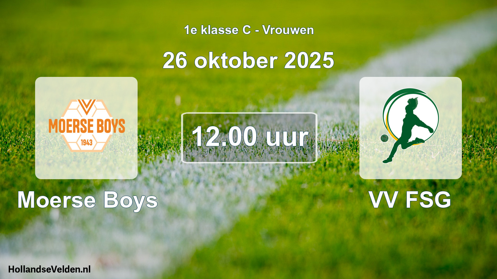 Geplande wedstrijd: Moerse Boys - VV FSG (26 oktober 2025)