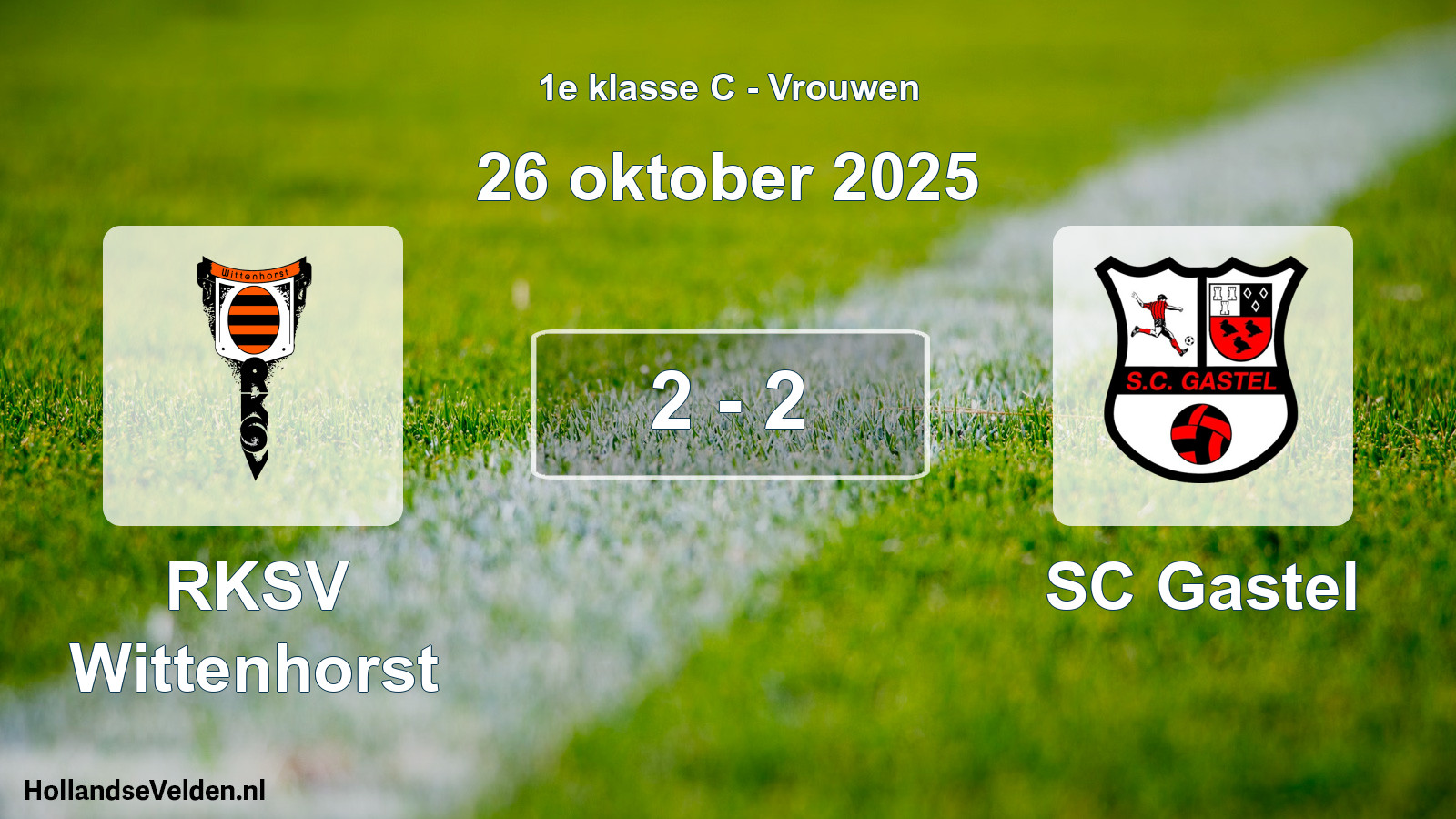 Gespeelde wedstrijd: RKSV Wittenhorst - SC Gastel 2 - 2 (26 oktober 2025)