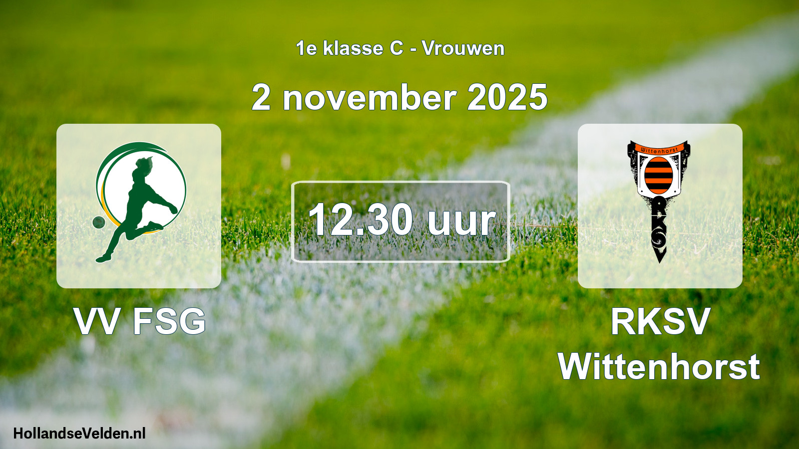 Geplande wedstrijd: VV FSG - RKSV Wittenhorst (2 november 2025)