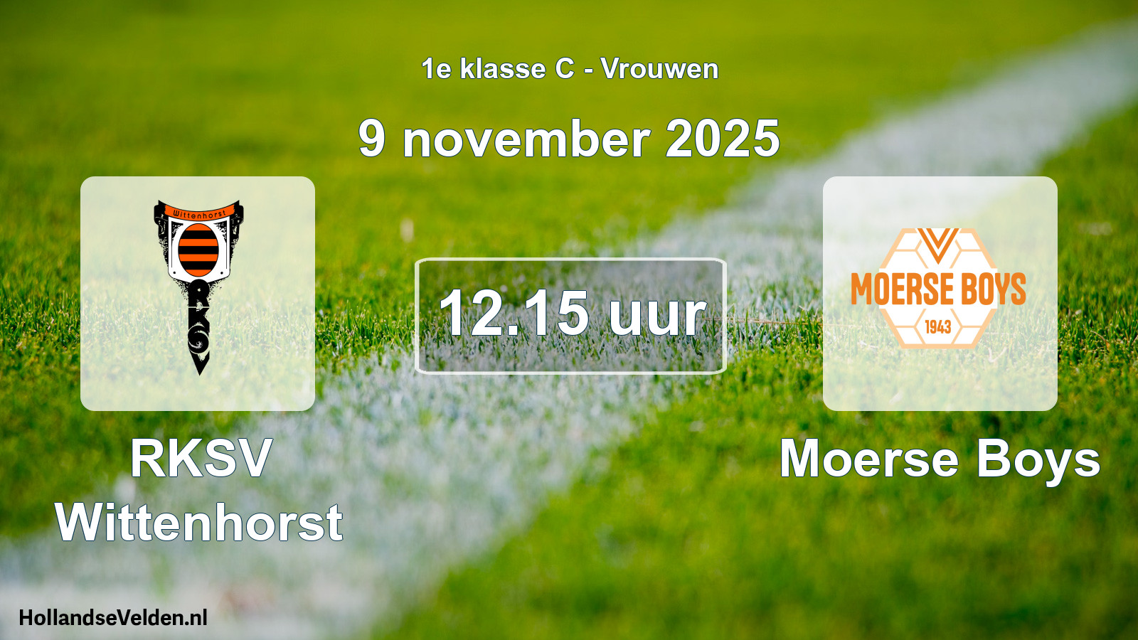 Geplande wedstrijd: RKSV Wittenhorst - Moerse Boys (9 november 2025)