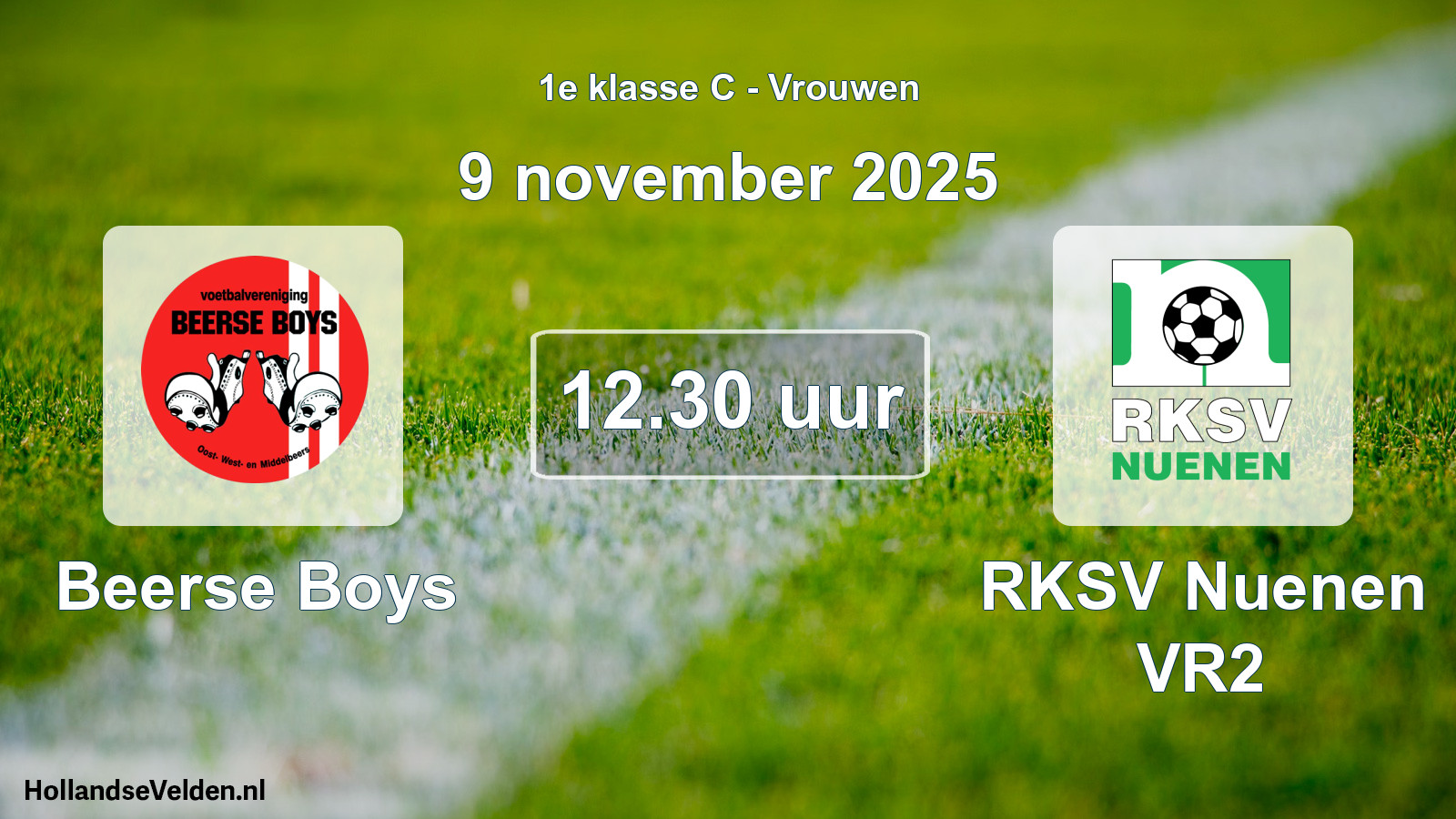 Geplande wedstrijd: Beerse Boys - RKSV Nuenen VR2 (9 november 2025)