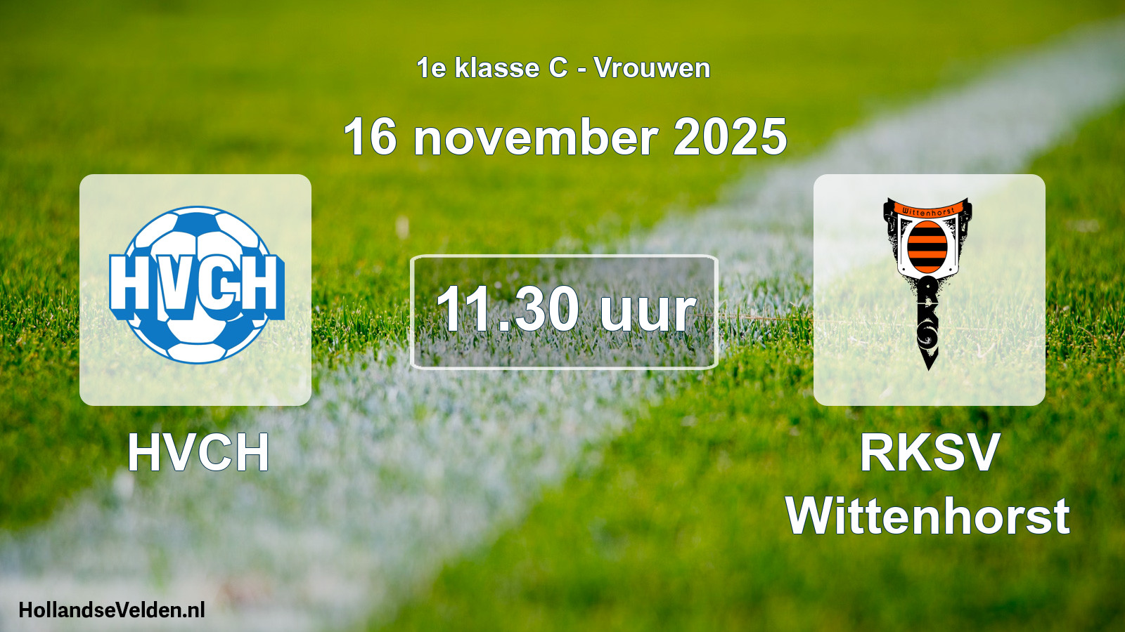 Geplande wedstrijd: HVCH - RKSV Wittenhorst (16 november 2025)