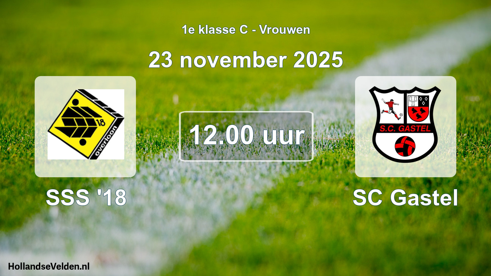 Geplande wedstrijd: SSS '18 - SC Gastel (23 november 2025)