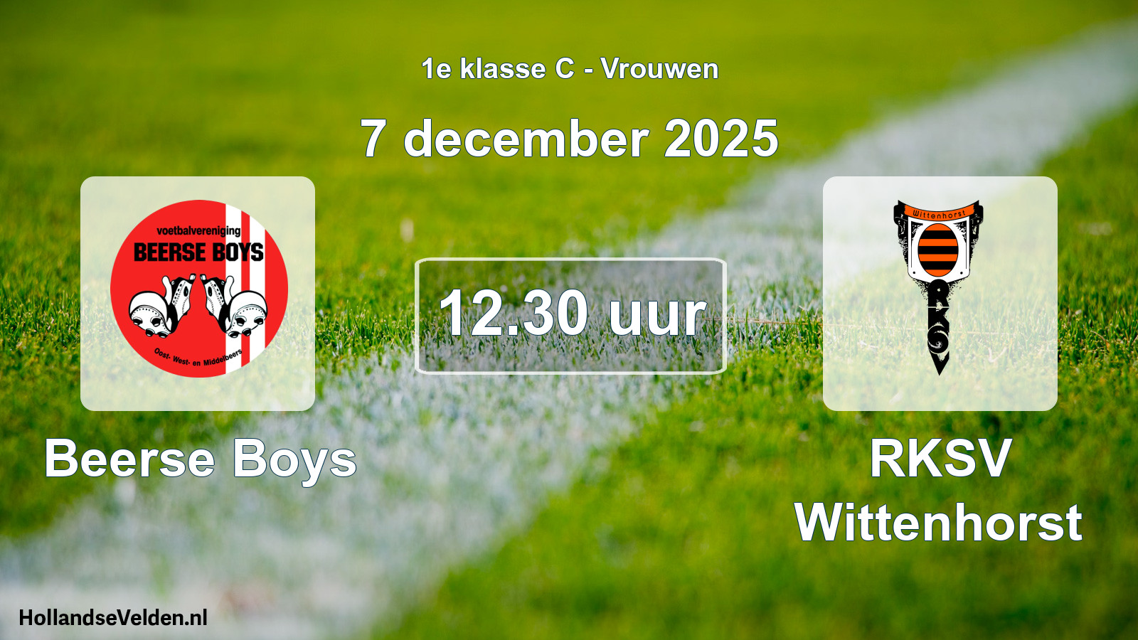 Geplande wedstrijd: Beerse Boys - RKSV Wittenhorst (7 december 2025)