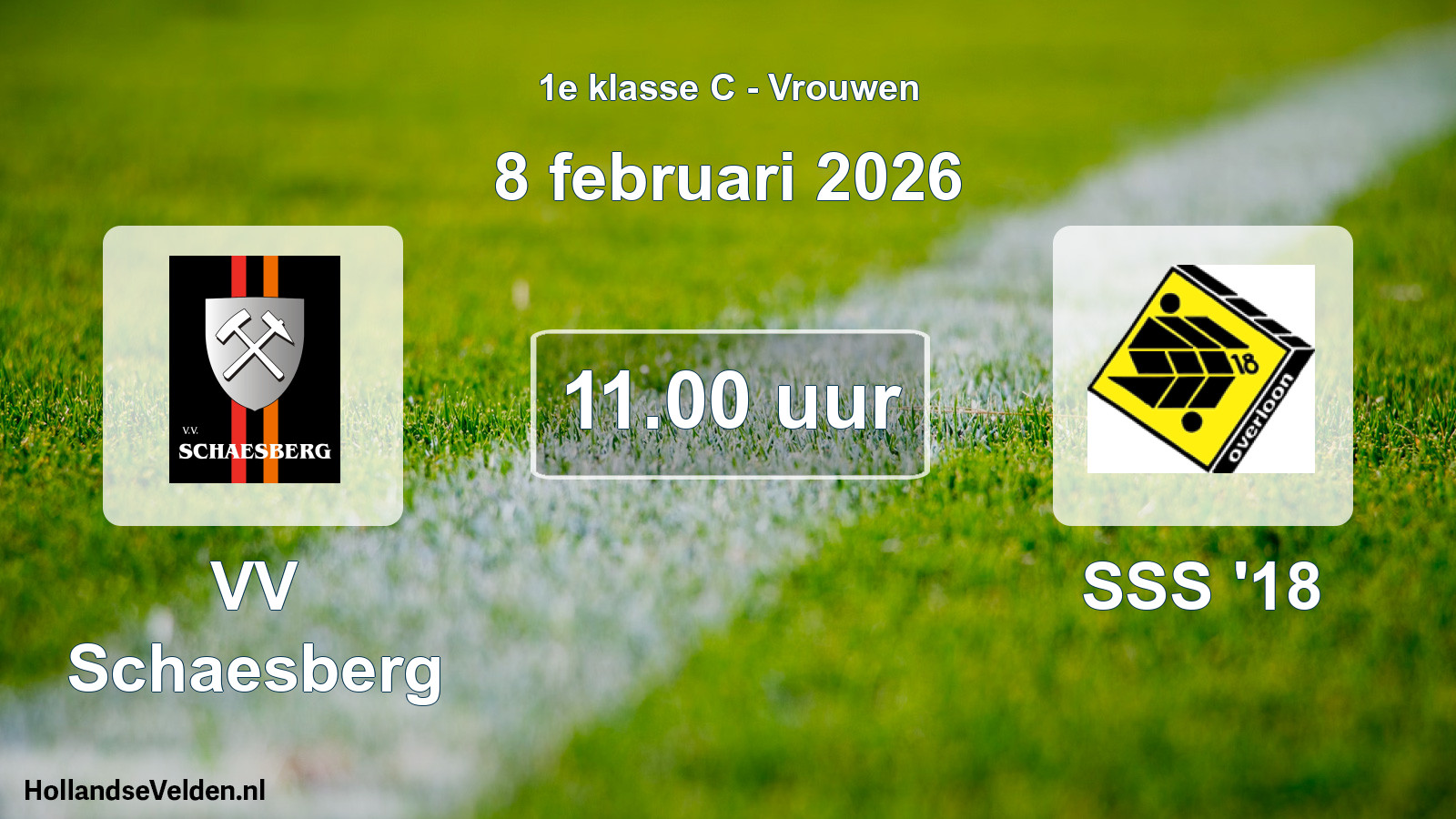Geplande wedstrijd: VV Schaesberg - SSS '18 (8 februari 2026)
