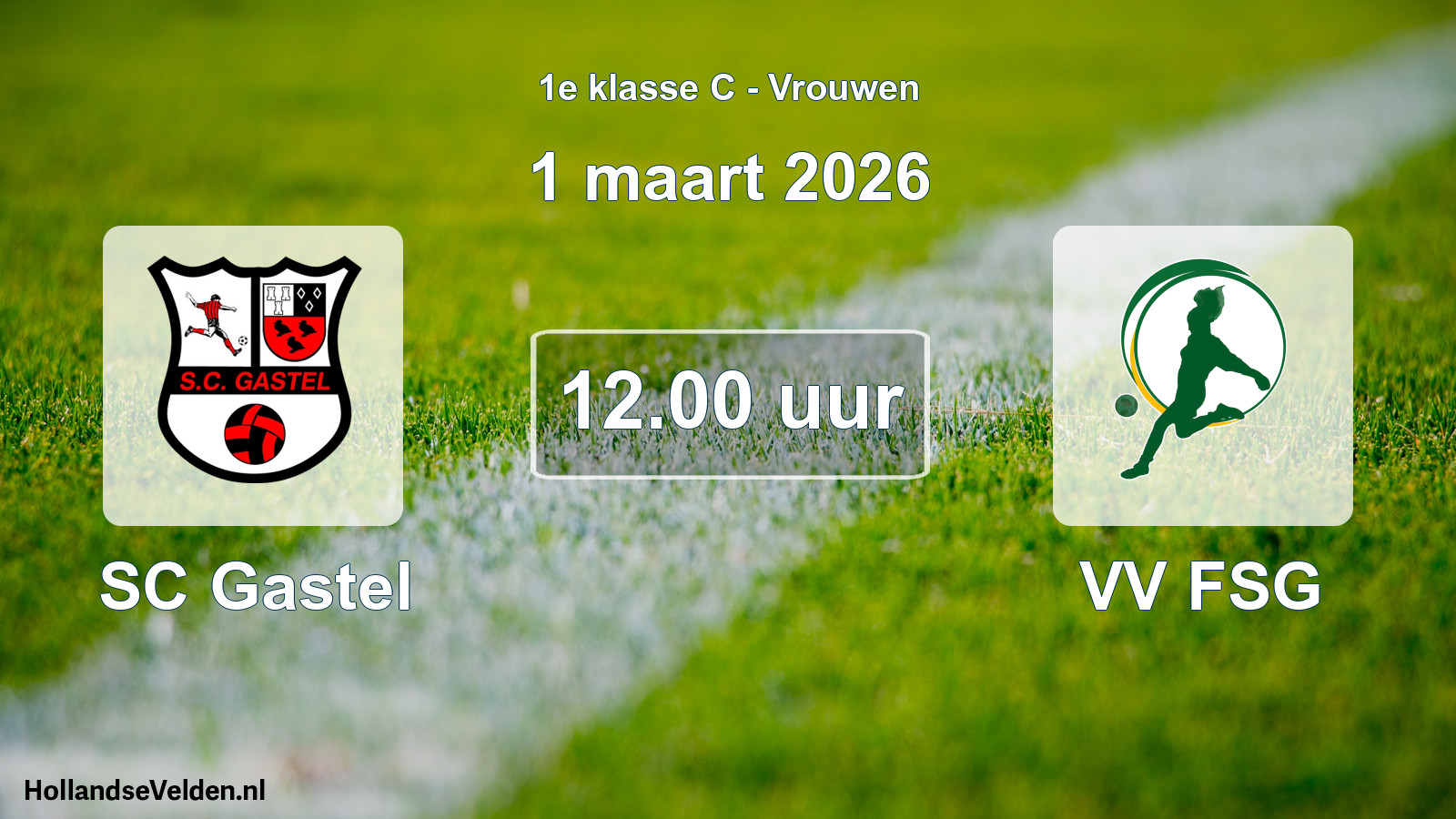 Geplande wedstrijd: SC Gastel - VV FSG (1 maart 2026)