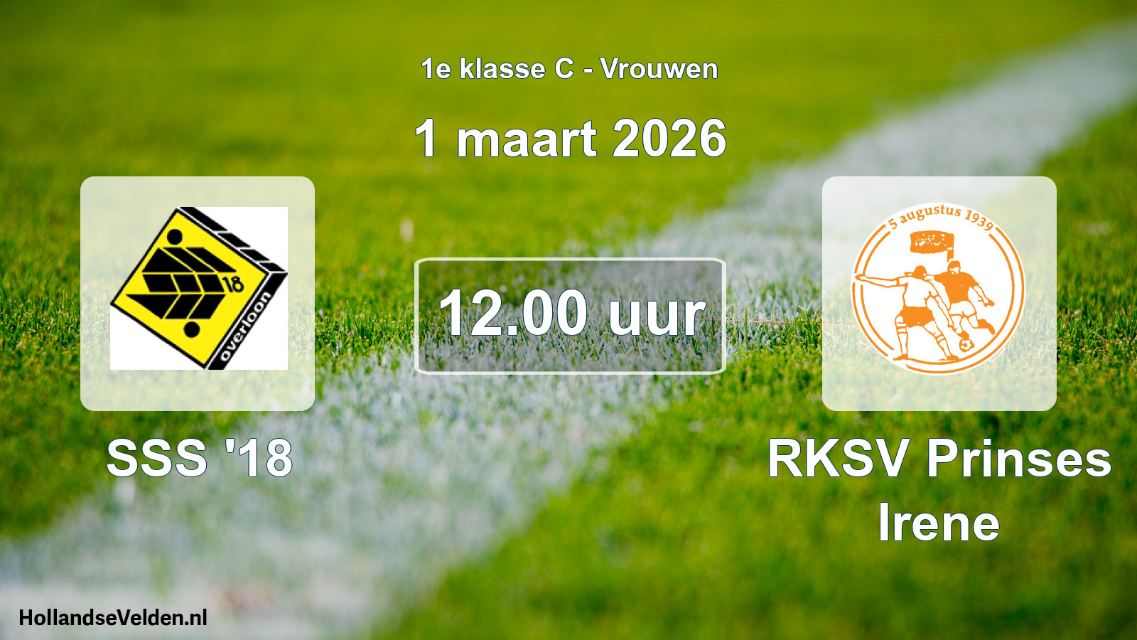 Geplande wedstrijd: SSS '18 - RKSV Prinses Irene (1 maart 2026)