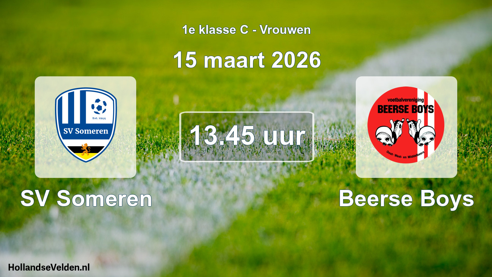 Scheduled Match: SV Someren - Beerse Boys (15 March 2026)