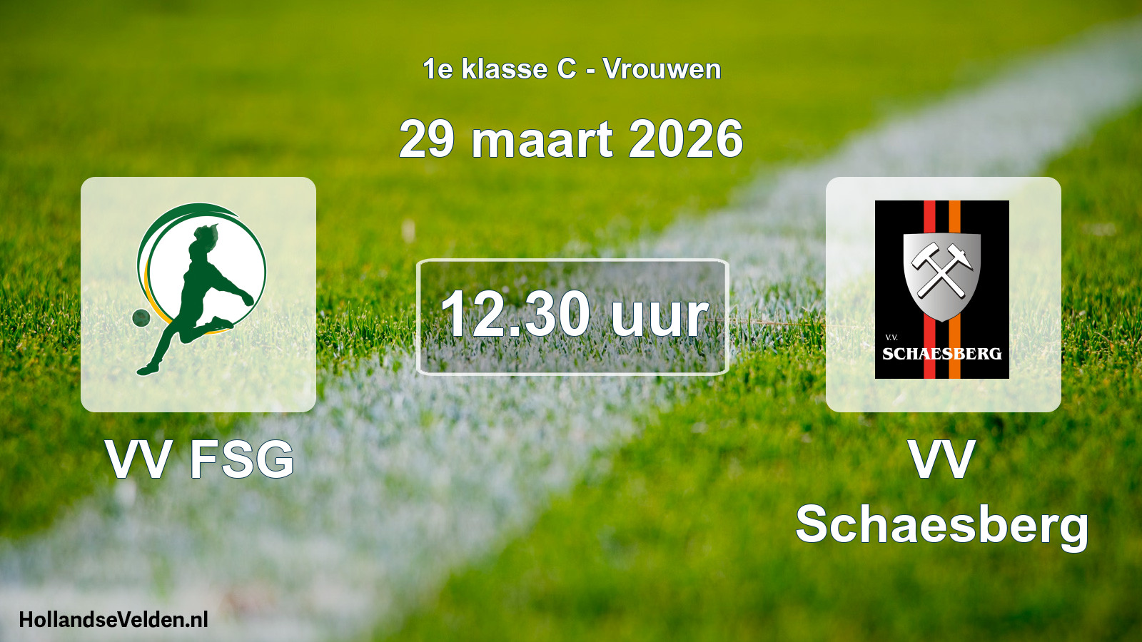 Geplande wedstrijd: VV FSG - VV Schaesberg (29 maart 2026)