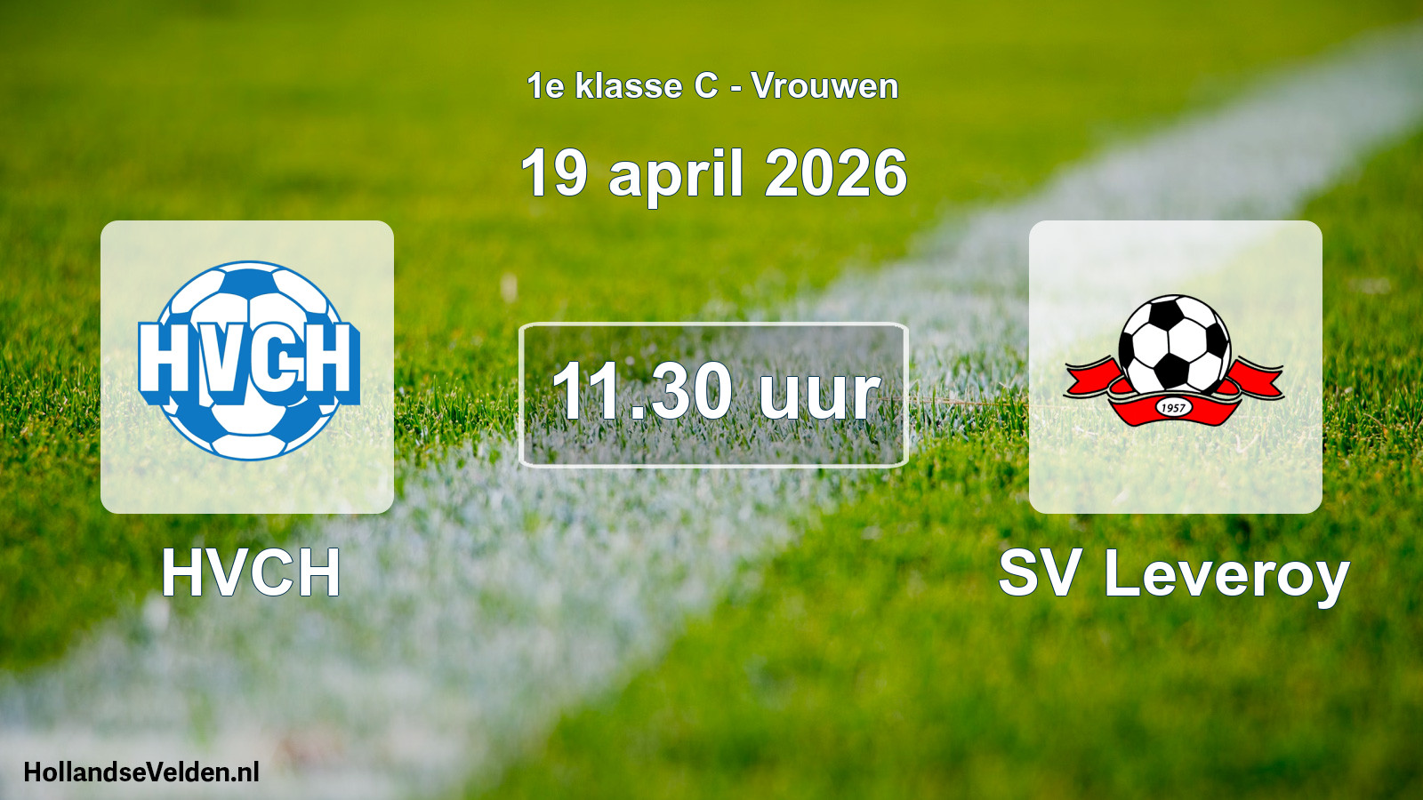 Geplande wedstrijd: HVCH - SV Leveroy (19 april 2026)