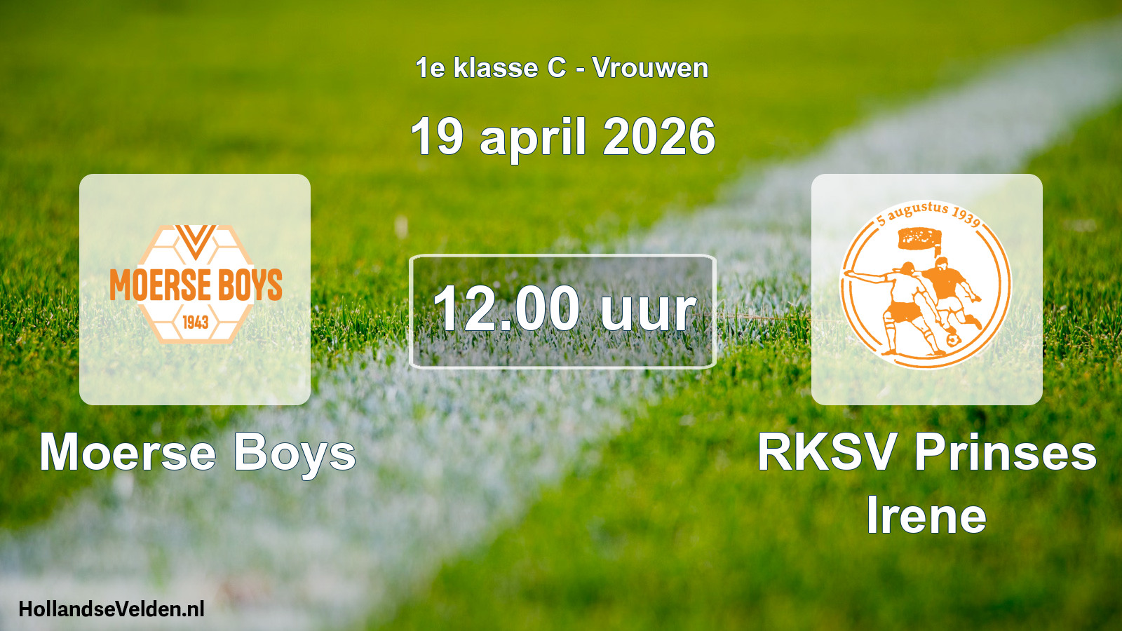 Scheduled Match: Moerse Boys - RKSV Prinses Irene (19 April 2026)